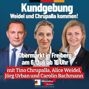 Chrupalla, Weidel in Freiberg