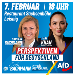 Carolin Bachmann AfD vor Ort , Veranstaltung 7.Februar, Leisnig