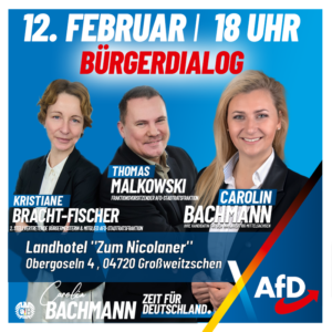 Carolin Bachmann AfD vor Ort , Veranstaltung 12.Februar, Großweitzschen