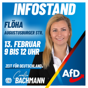 Carolin Bachmann AfD vor Ort , Infostand 13.Februar, Flöha