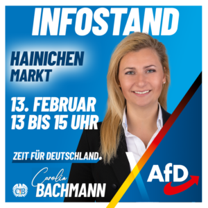 Carolin Bachmann AfD vor Ort , Infostand 13.Februar, Hainichen
