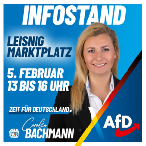 Carolin Bachmann vor Ort , Infostand 5.Februar, Leisnig